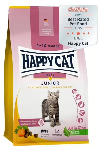 Happy Cat Junior Tavuklu Yavru Kedi Maması 4 Kg ürün görseli 1