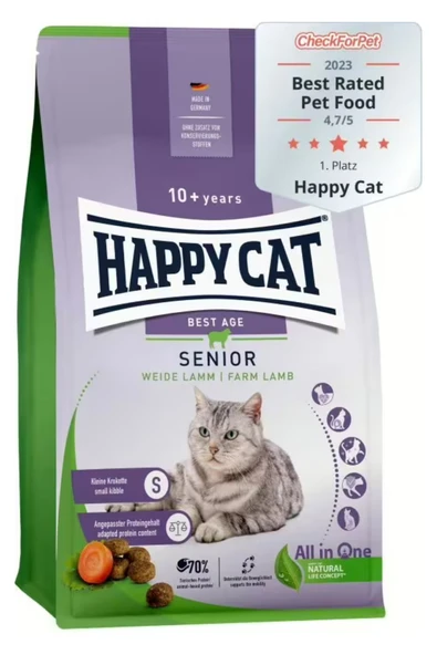 Happy Cat Senior Kuzu Etli Yaşlı Kedi Maması 4 kg ürün görseli 1
