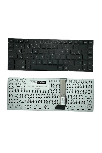 Asus ile Uyumlu Vivobook L402SA, R417MA, R417SA, X402MA, X402SA Notebook Klavye Siyah TR ürün görseli 1
