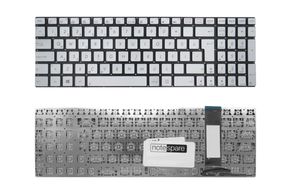Asus Uyumlu N750, N750J, N750JK, N750JV, N750JK-T4109H Klavye TR Gümüş Gri ürün görseli 1