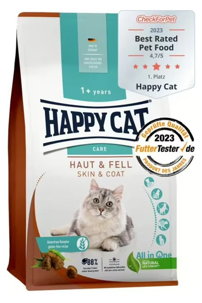 Happy Cat Skin Coat Tavuklu Deri ve Tüy Sağlığı Kedi Maması 4 Kg ürün görseli 1