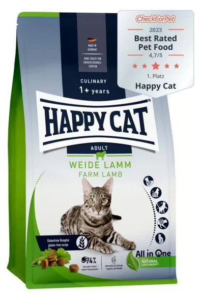 Happy Cat Culinary Weide Lamm Kuzu Etli Kedi Maması 10 Kg ürün görseli 1