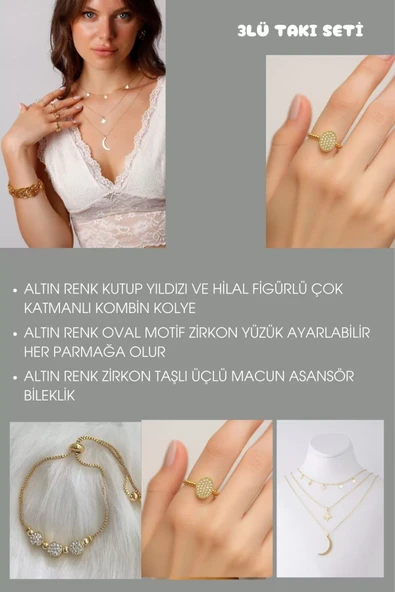 3'Lü Takı Seti ( FIRSAT ÜRÜNÜ ) -  SNJ-SET3004 ürün görseli 1