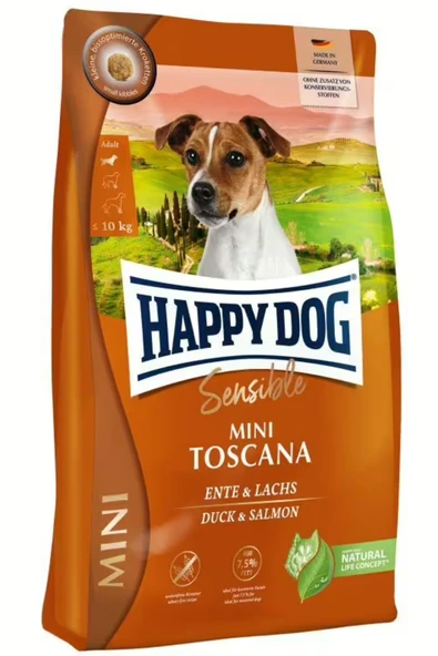Happy Dog Mini Toscana Ördekli ve Balıklı Küçük Irk Köpek Maması 4 Kg. ürün görseli 1