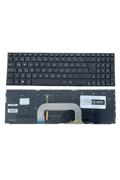 ASUS Uyumlu VivoBook Pro 17 F705UB-BX296T, 17 F705UF-BX123T Işıklı Klavye Siyah TR ürün görseli 1