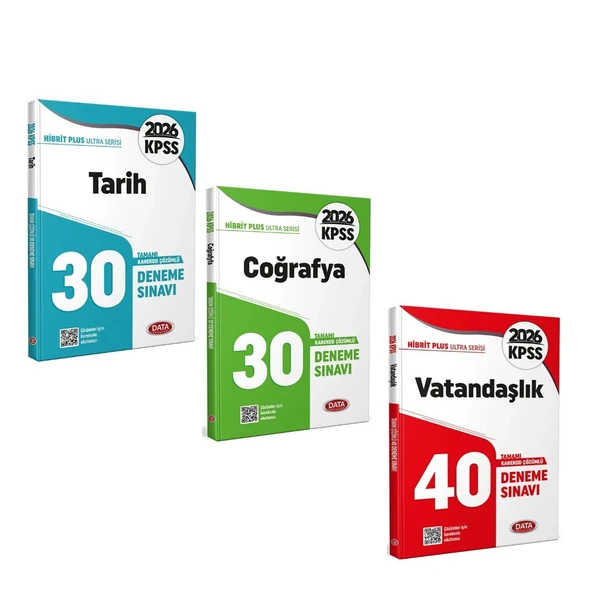 Data Yayınları 2026 KPSS Tarih Coğrafya ve Vatandaşlık Deneme Seti 3 Kitap ürün görseli 1