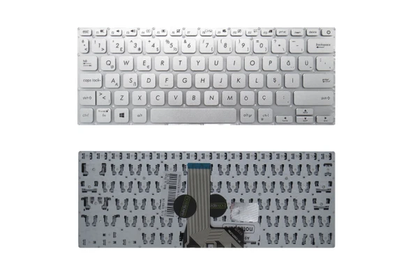 Asus Uyumlu X409JA-BV062A4, X409JA-BV062A5, X409JA-BV062A6, X409JA-BV062A7 Klavye TR Gümüş Gri ürün görseli 1