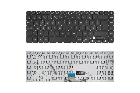 ASUS Uyumlu VivoBook S15 S510UA-BR371T, S15 S510UA-BR409T, S15 S510UA-BR425T Klavye TR Siyah ürün görseli 1