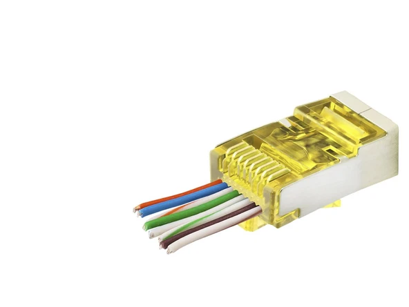 Cat6E Ez Rj45 Metal Konnektör 100 Adet Plastik Kutu - Sarı ND2416 ürün görseli 1