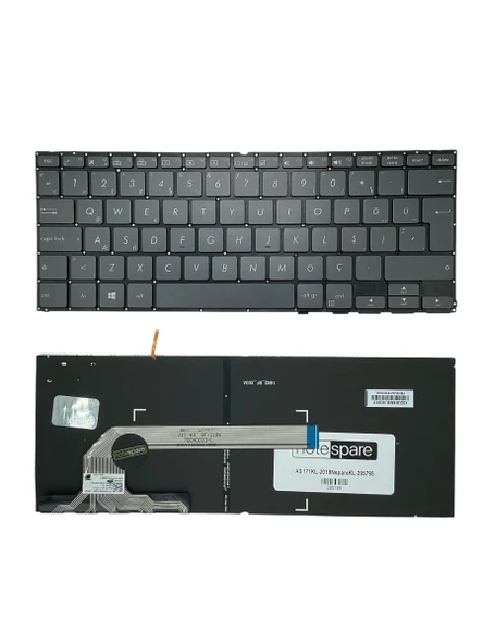 Asus ile Uyumlu Zenbook 0KN1-1V2TU12, 0KNB0-2604TU00 Notebook Klavye Işıklı Siyah TR ürün görseli 1