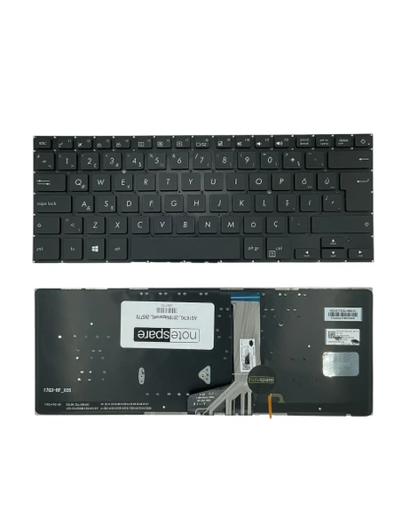 Asus ile Uyumlu Vivobook S14 0KNB0-F600TU00 Notebook Klavye Işıklı Siyah TR ürün görseli 1