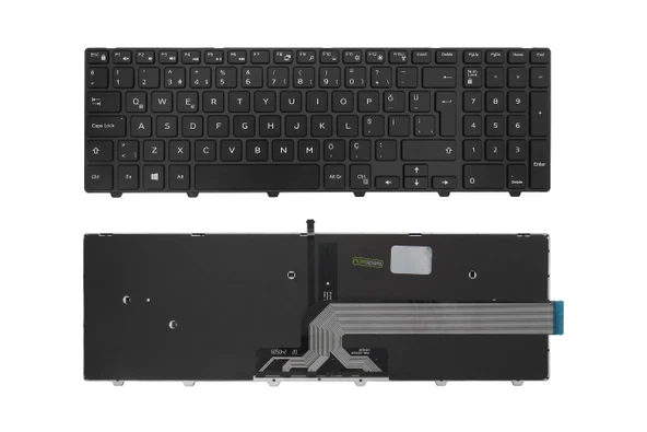 Dell Uyumlu Inspiron 3543 B50F45C, 3543 B50F81C, 3543 B50W45C Klavye TR Işıklı Siyah ürün görseli 1