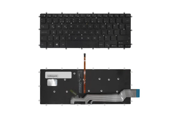 Dell Uyumlu Inspiron 5568 2-In-1 Klavye TR Işıklı Siyah - Büyük Enter ürün görseli 1