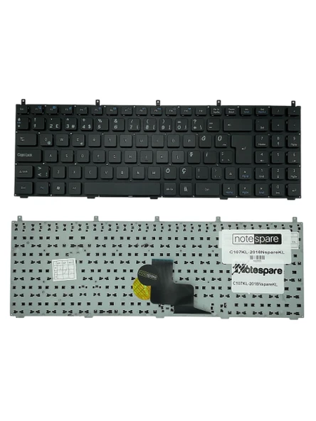 Clevo ile Uyumlu W860, W860CU, W870, W870CU Notebook Klavye Siyah TR ürün görseli 1