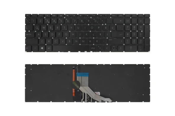 HP Uyumlu 15-da0039nt (4PR02EA), 15-da0040nt (4PR03EA) Klavye TR Işıklı Siyah ürün görseli 1