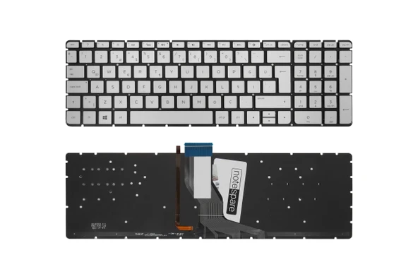 HP Uyumlu Pavilion 15-au009nt (X7H08EA), 15-au010nt (X8M39EA) Klavye TR Işıklı Gümüş - Büyük Enter ürün görseli 1