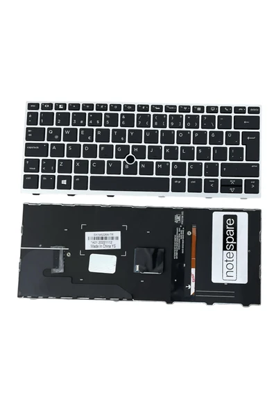 Hp Uyumlu EliteBook 830 G5 (6VC89EC), 830 G5 (6WC12EC), 830 G5 (6WV21EC) Işıklı Klavye Siyah TR ürün görseli 1