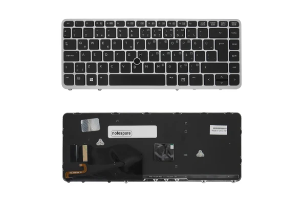 HP Uyumlu EliteBook 840 G1 (H5G20ET), 840 G1 (H5G21EA) Klavye TR Işıklı Gümüş Çerçeveli ürün görseli 1
