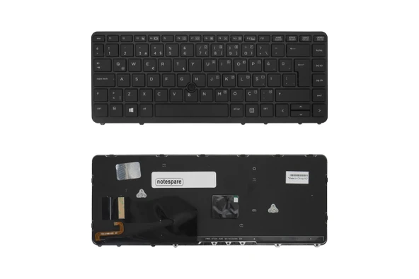 HP Uyumlu EliteBook 840 G1 (F1P35EA), 840 G1 (F1P44ES) Klavye TR Işıklı Siyah Çerçeveli ürün görseli 1