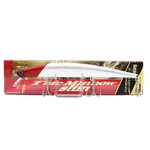 Duo Tide Minnow Slim Flyer 140S 14cm 21gr Sinking Maket Balık  AHA0639 Red Head Double White ürün görseli 1
