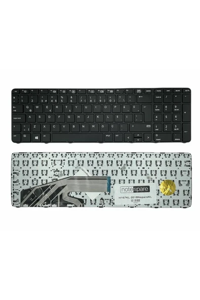 HP Uyumlu ProBook 450 G3 (X0N40EA), 450 G3 (X0N41EA), 450 G3 (X0N44ES) Klavye Siyah TR ürün görseli 1