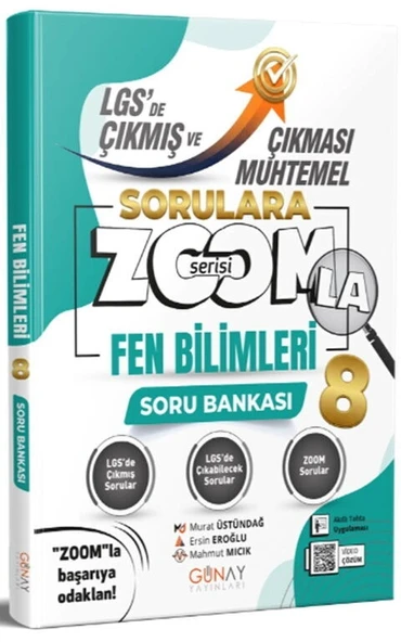 Günay 8.Sınıf Lgs Fen Bilimleri Çıkması Muhtemel Soru Bankası Zoom Serisi ürün görseli 1