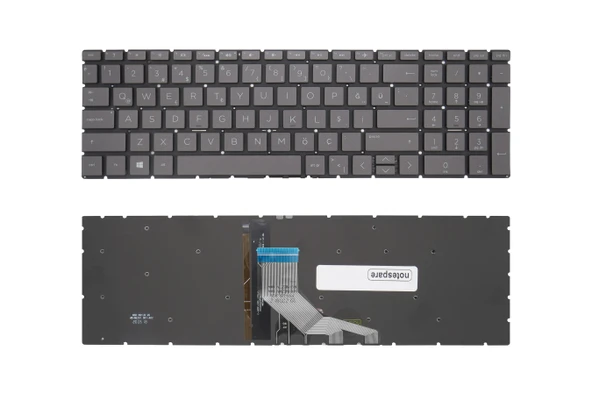 HP Uyumlu Pavilion Gaming 15-ec2036nt (4G8U4EA-S32) Klavye TR Işıklı Füme ürün görseli 1