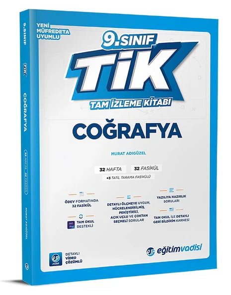 9.Sınıf Coğrafya Tam İzleme Kitabı Eğitim Vadisi ürün görseli 1