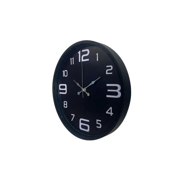 Siyah Modern 36 Cm Duvar Saati - Resim 2