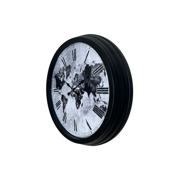 Worldline Black 40 Cm Metal Duvar Saati - Resim 2