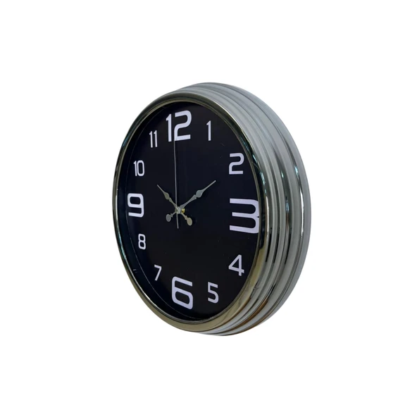Krom Sade 40 Cm Metal Duvar Saati - Resim 2