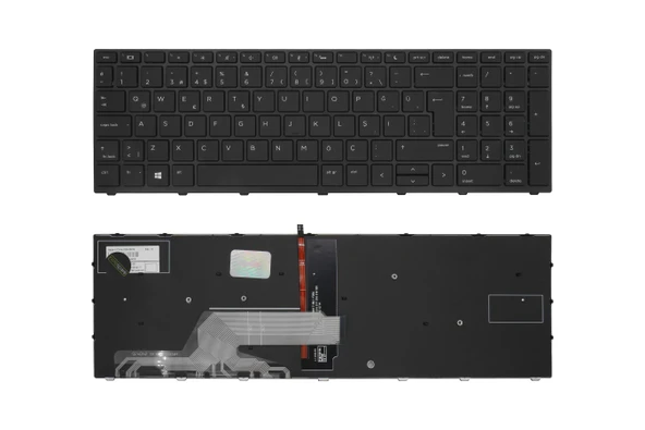HP Uyumlu ProBook 650 G5 (18H38UP), 650 G5 (1A6T8EP) Klavye TR Işıklı Siyah ürün görseli 1