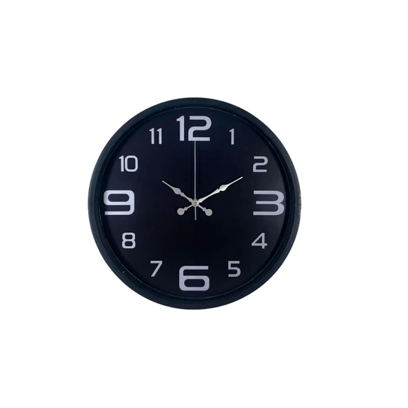 Siyah Modern 36 Cm Duvar Saati - Resim 3