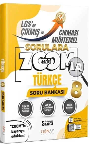 Günay 8.Sınıf Lgs Türkçe Çıkması Muhtemel Soru Bankası Zoom Serisi ürün görseli 1