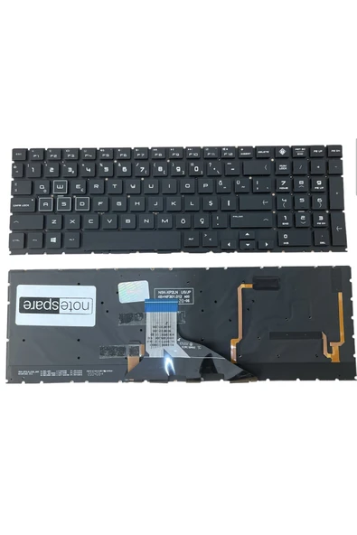 Hp ile Uyumlu Omen 15-DC0009NT (4MU68EA), 15-DC0020NT (6EN30EA) Klavye RGB Işıklı Siyah TR ürün görseli 1