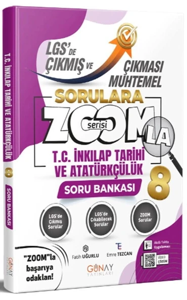 Günay 8.Sınıf Lgs İnkilap Tarihi Çıkması Muhtemel Soru Bankası Zoom Serisi ürün görseli 1