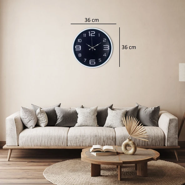 Beyaz Şık 36 Cm Duvar Saati - Resim 4