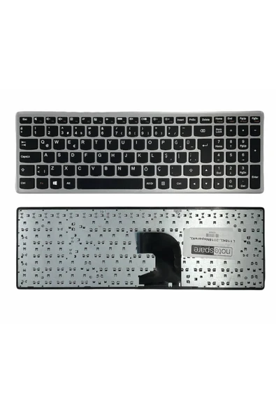 Lenovo ile Uyumlu IdeaPad Z500 Type 6883 Notebook Klavye Siyah Gri Çerçeveli TR ürün görseli 1