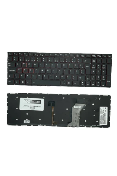 Lenovo Uyumlu 5CB0L02341, 5CB0J34016, 5CB0L02343, 5CB0J34023 Klavye TR Işıklı Siyah ürün görseli 1