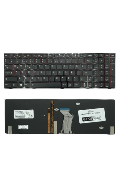 Lenovo ile Uyumlu Ideapad Y590, Y590N, Y590P Notebook Klavye Işıklı Siyah TR ürün görseli 1