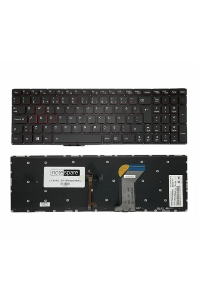 Lenovo ile Uyumlu IdeaPad 80NY002CUS, 80Q0000GUS Notebook Klavye Işıklı Siyah TR ürün görseli 1