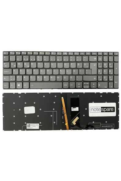 Lenovo Uyumlu Ideapad 320-15IKB 81BG00PRTX Klavye TR Işıklı Power Tuşlu Füme ürün görseli 1
