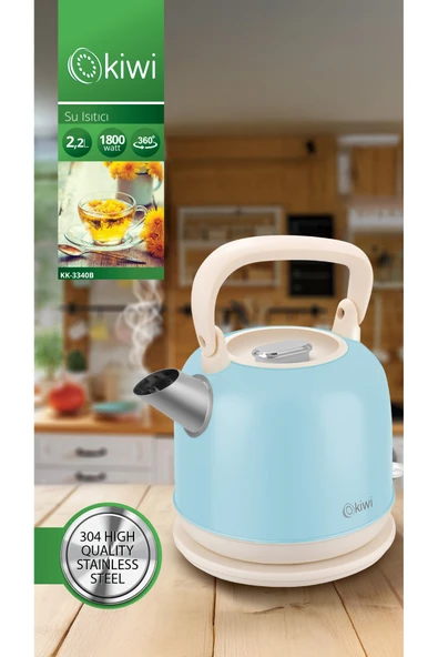 Kiwi Kk-3340 Paslanmaz Çelik Retro Su Isıtıcı Kettle 2,2 Litre ürün görseli 1