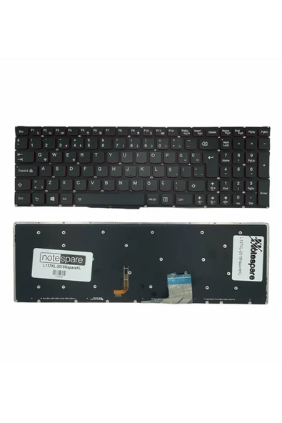 Lenovo ile Uyumlu NSK-BFJBC 1, NSK-BFPBQ 1, PK1314R2B00 US Notebook Klavye Işıklı Siyah TR ürün görseli 1