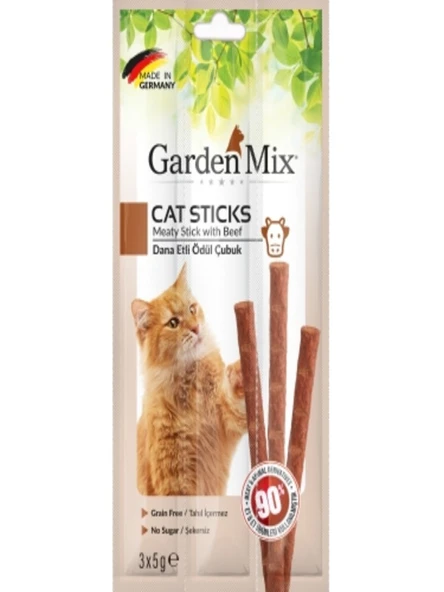 Gardenmix Dana Etli 3x5 gr Kedi Stick Ödül Maması ürün görseli 1