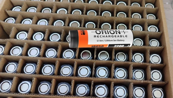 100 Adet Orion 2200 mAh Li-ion 18650 Şarjlı Pil ürün görseli 1