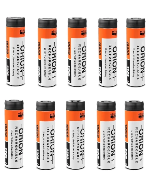 10 Adet Orion 2200 mAh Li-ion 18650 Şarjlı Pil ürün görseli 1