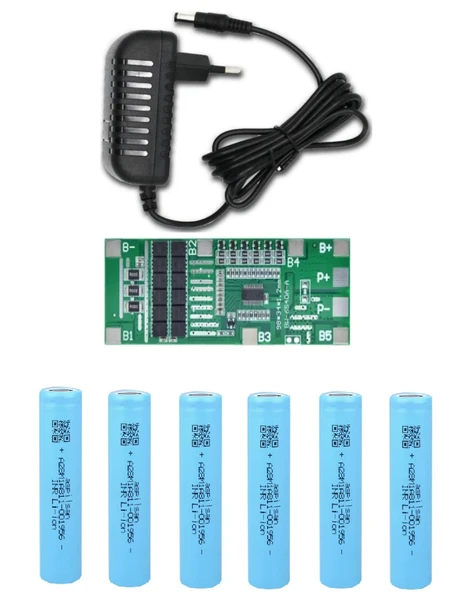 6 Adet Aspilsan Li-ion Şarjlı Pil, 6S 40A BMS. ve 6S Li-ion şarj uyumlu 25.2V 1A Adaptör ürün görseli 1