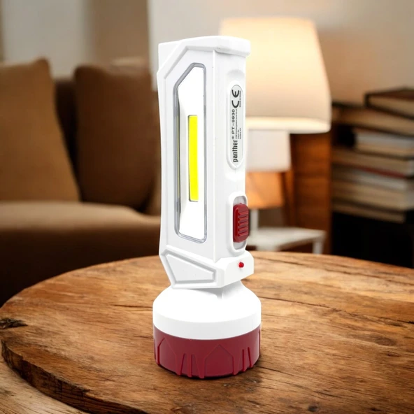PANTHER PT-9930 USB Şarjlı Solar El Feneri 2W Led COB Led 300 Lumen Taşınabilir Güneş Enerjili Kamp ve Acil Durum Feneri ürün görseli 1