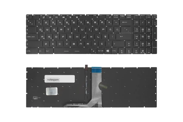MSI Uyumlu PE60 7RD-435TR, PE70 2QD-062US, PE70 2QE-077TR Klavye TR Işıklı Beyaz Aydınlatma ürün görseli 1